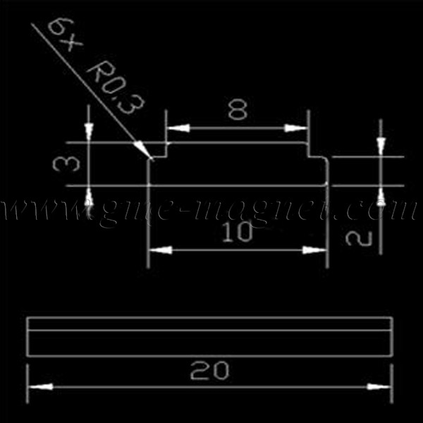 Neodymium magnet block magnet with ledge stepped magnet